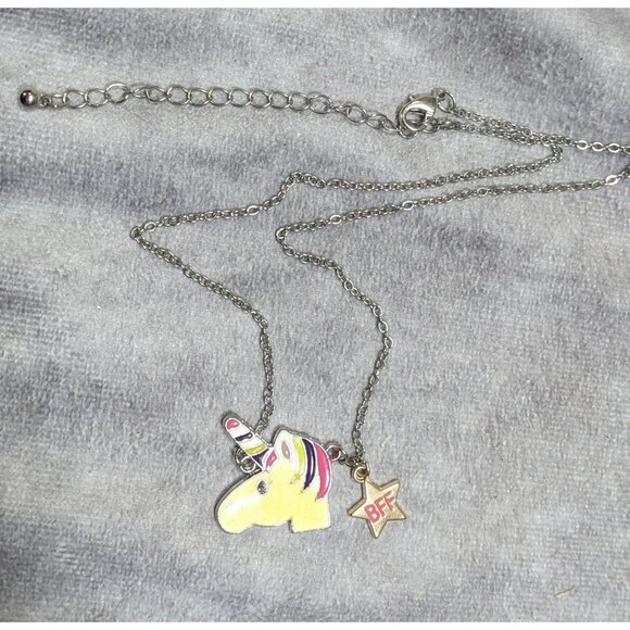 Glitter Unicorn BFF Pendant Necklace With Star Charm - Picture 5 of 5